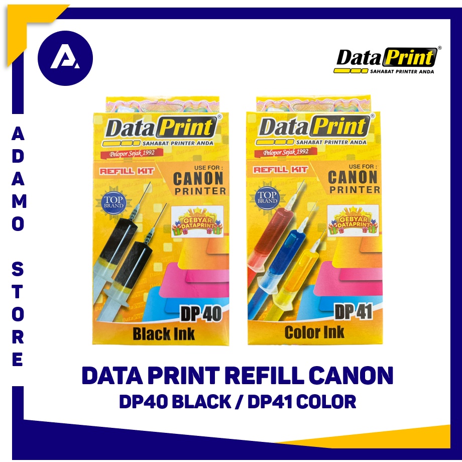 Refill Tinta Suntik Data Print DP40 DP41 Printer Canon - DP 40 Black DP 41 Color