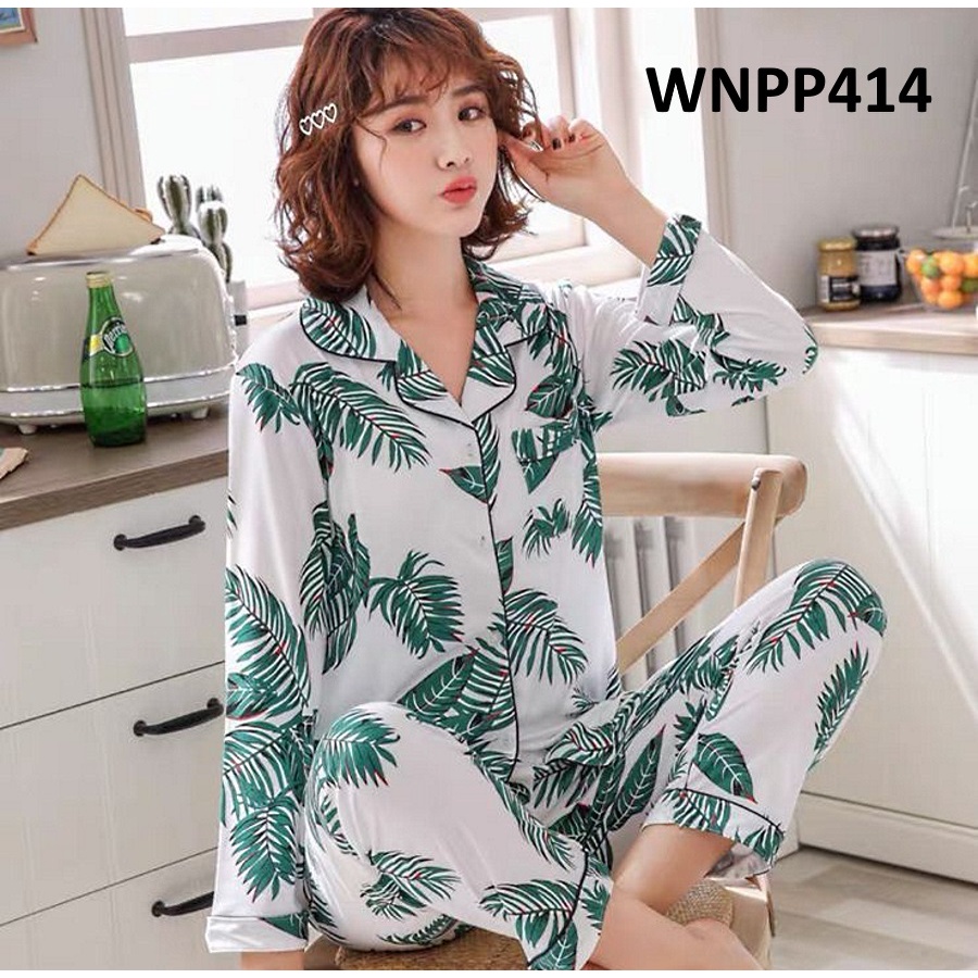 Piyama Wanita Baju Tidur Wanita Kancing Depan Motif