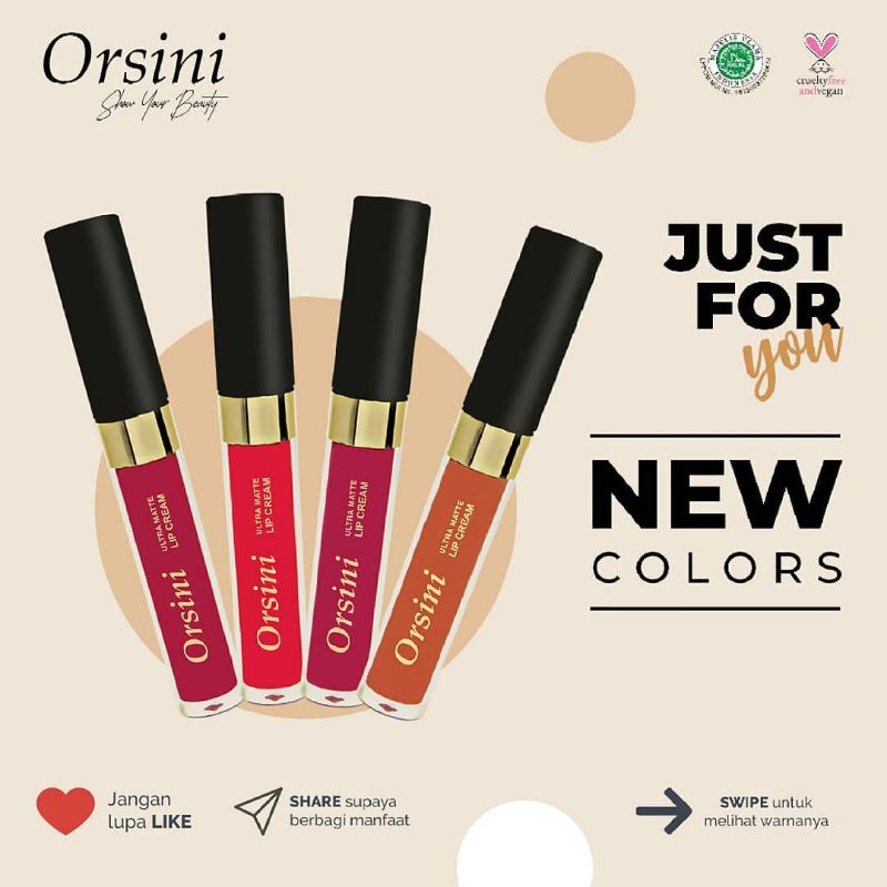 ORSINI Ultra Matte Lip Cream - With Vitamin E + Jojoba Oil /LIPCREAM ORSINI/ORSINI MATTE LIP CREAM B