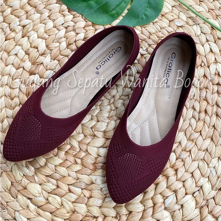 Gratica Sepatu Wanita Flat Shoes Rajut Lancip MARION AW 92