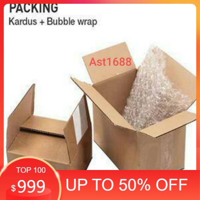 

Packing Bubble wrap Hitam + kardus
