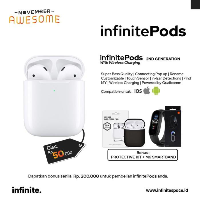 1:1 Earpods 2 Clone W/ Wireless Charging Case By Infinitepods