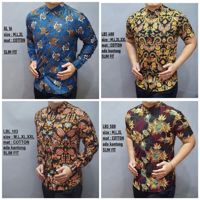 BATIK PRIA SLIM FIT MODERN ELEGAN KEMEJA BATIK PRIA SLIMFIT KATUN PREMIUM MODEL 9 KEMEJA FORMAL COD