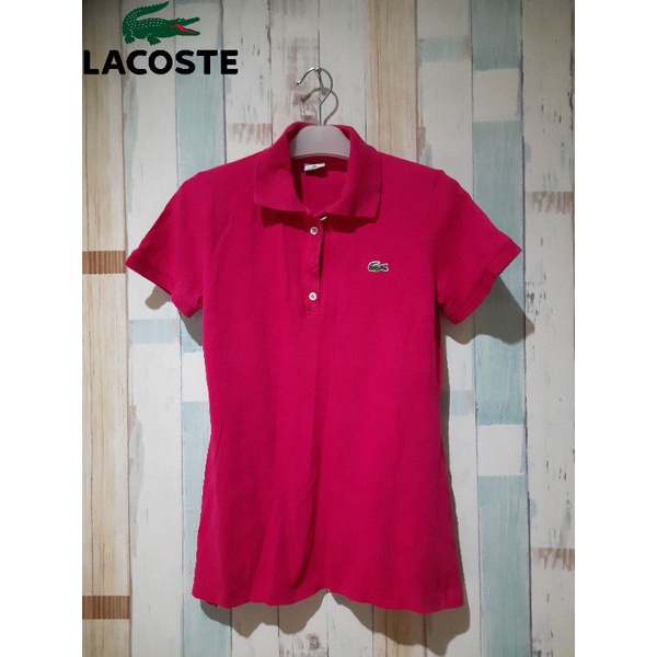 Second Branded Thrift polo Lacoste Pink cewek, baju Second Branded Collections
