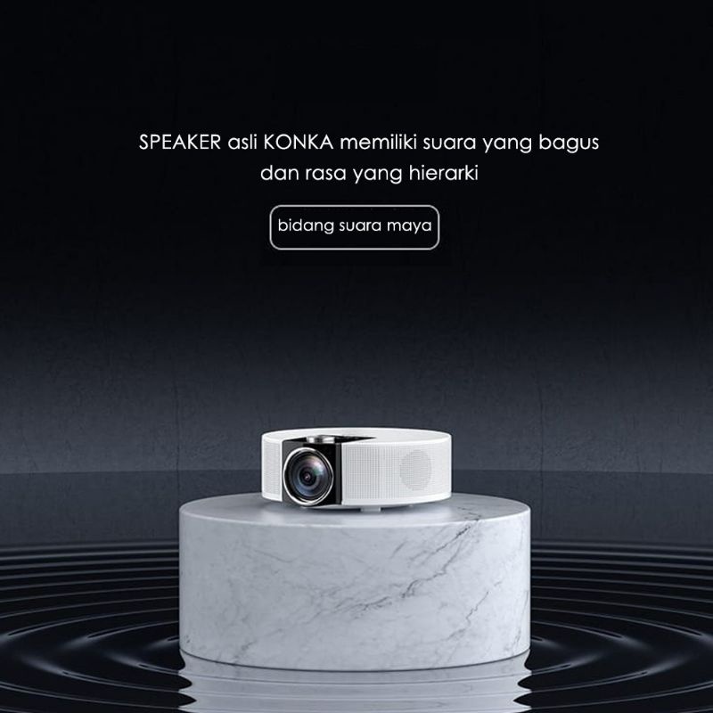 KONKA Portable Built-In Speakers LED Lamp Home Theater Movie LCD 1080P Hologram 4K Projectors