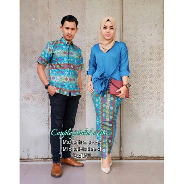 Couple Pitaloka Etnic Pita RnB Span SRG 736 Sarimbit Batik Modern Prada Seragam Pesta Muslim