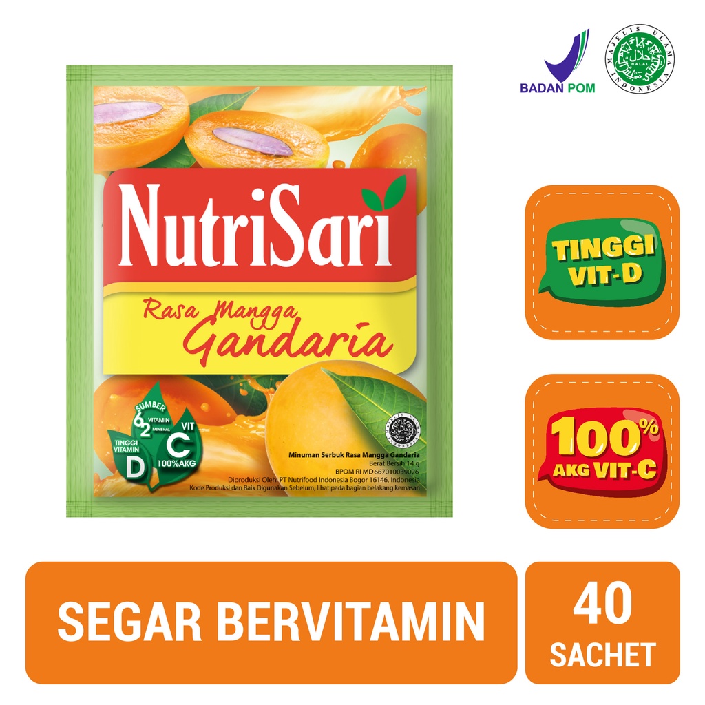 

NutriSari Mangga Gandaria 40 Sachet - Minuman Buah Vitamin C