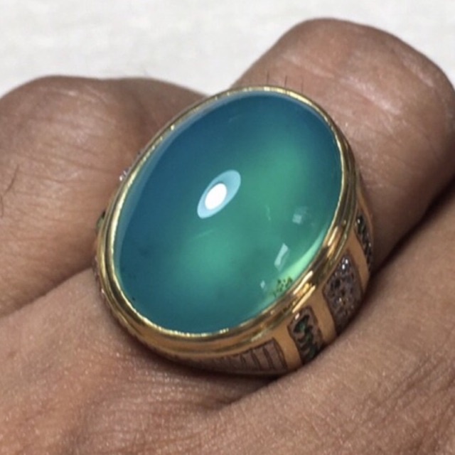 CINCIN BATU BACAN DOKO MAJIKO ASLI TOP KRISTAL NATURAL - RING PERAK HANDMADE TABUR