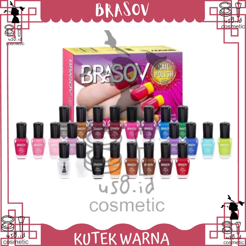 Brasov Kutek  Warna Halal Murah 8ml | Cat Kuku Nail Polish 8ml B POM