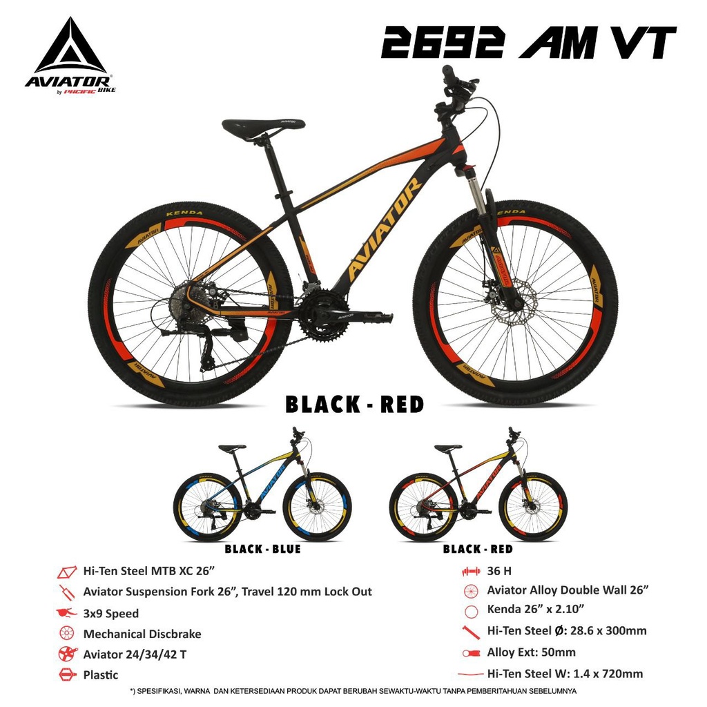 Sepeda Mtb Sepedah Gunung Aviator 26 27,5 Inch Murah