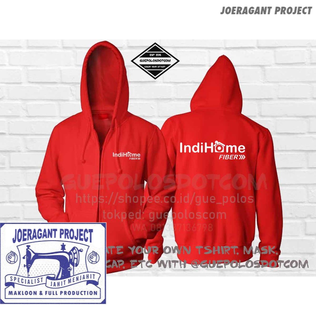 ZIPPER INDIHOME FIBER - Jaket Indihome - Hoodie Idihome fiber Telkom - Jaket Telkom JP