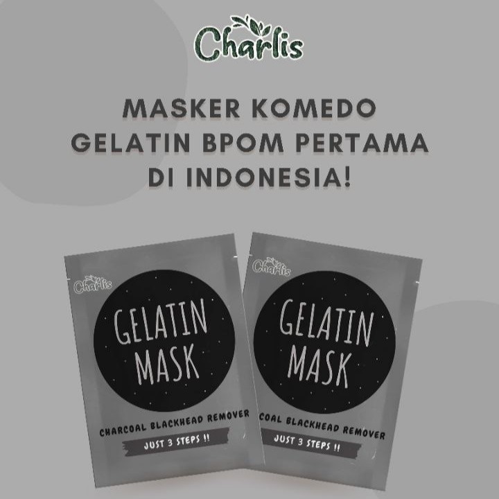 (BPOM) Masker Komedo Charlis - Masker Gelatin 5 Gram - Pencabut Komedo