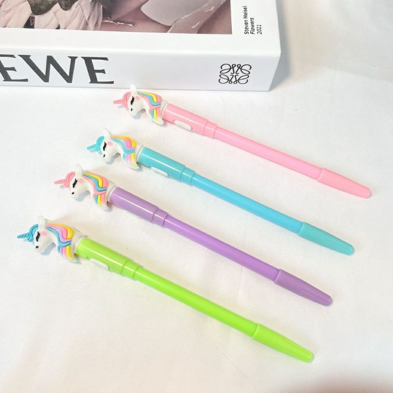 Pen pena pulpen ballpoint bolpoint unicorn dengan lampu led pulpen lucu / pulpen murah