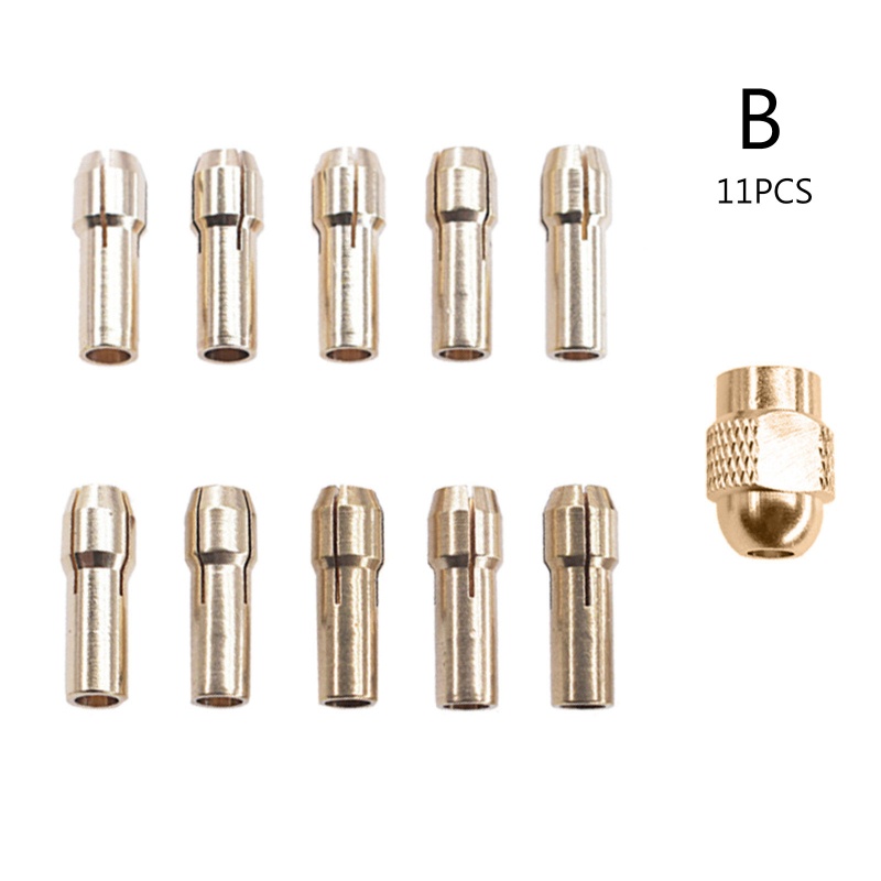 11pcs Collet Chuck Power Tool Mini Bahan Kuningan Untuk Aksesoris Mesin Ukir