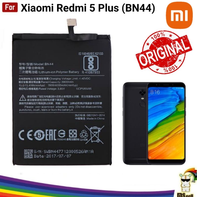 Batre XiaoMi Redmi 5 Plus BN44 Original - Battery Batrai Batrei Baterai Red Mi 5 plus BN 44 Asli