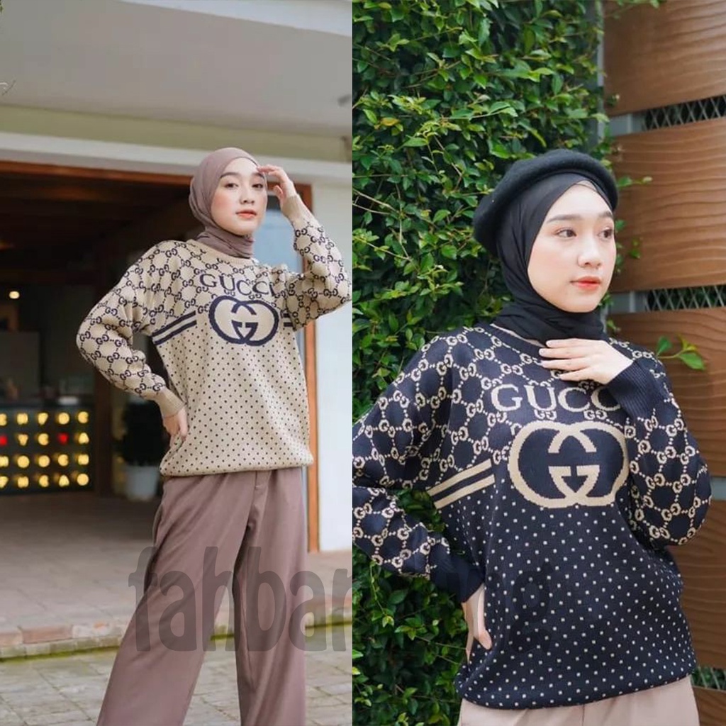 SWEATER CARDIGAN GUCCI BLOUSE RAJUT PREMIUM WANITA TERBARU I SUITER CARDI CEWEK BAHAN TEBAL