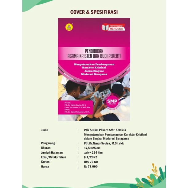 Pendidikan Agama Kristen & Budi Pekerti KLS 9 SMP (Kurikulum Merdeka)