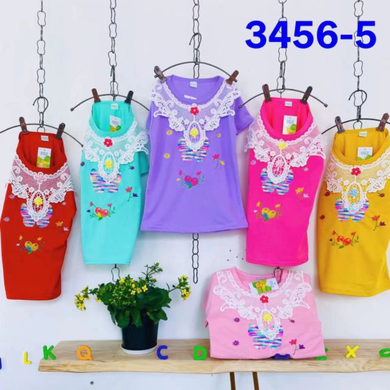 Atasan Anak Perempuan//Kaos Import Motif Renda Usia 2-6tahun