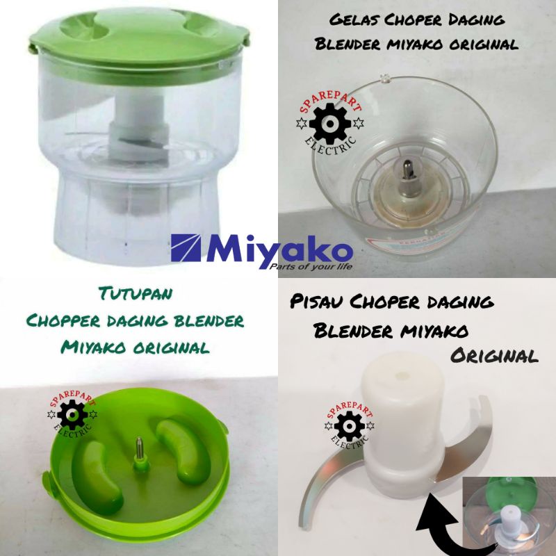 CHOPER GILINGAN DAGING - MEAT CHOPPER BLENDER MIYAKO ORIGINAL ( PISAU GELAS TUTUP)