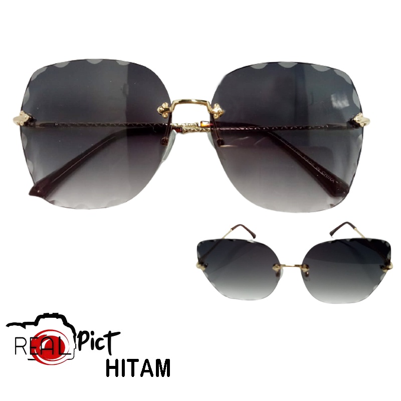 Kacamata Fashion Wanita Lensa Rimless - Kacamata Hitam Gradasi - Kacamata Kualitas Premium - Kacamata Mewah