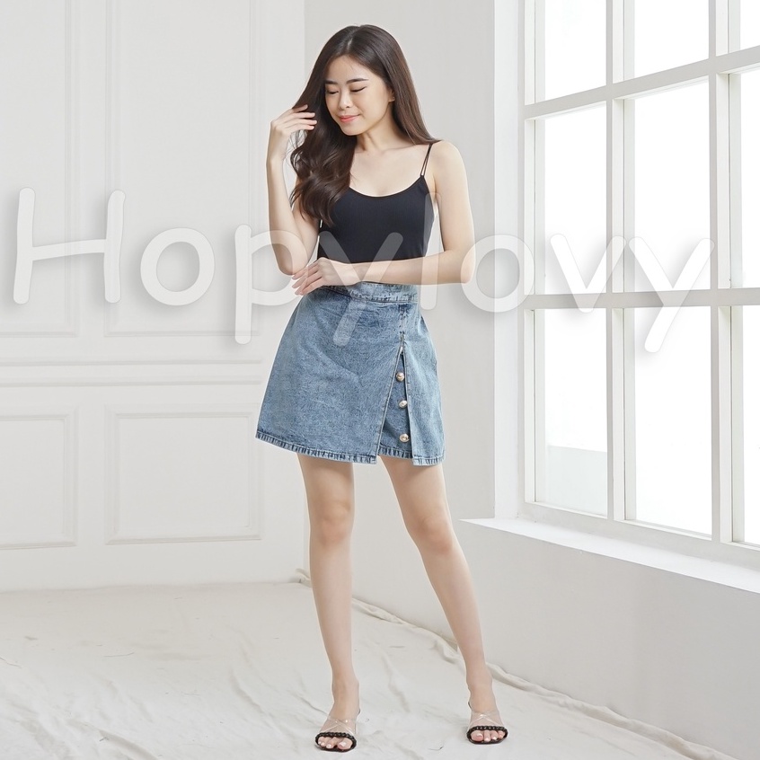 Skort Wanita |  Rok Celana Wanita | Skort Jeans | Rok dalamnya Celana Pendek | Hotpants Rok 2in1 High Waist Jeans Cika HOPYLOVY