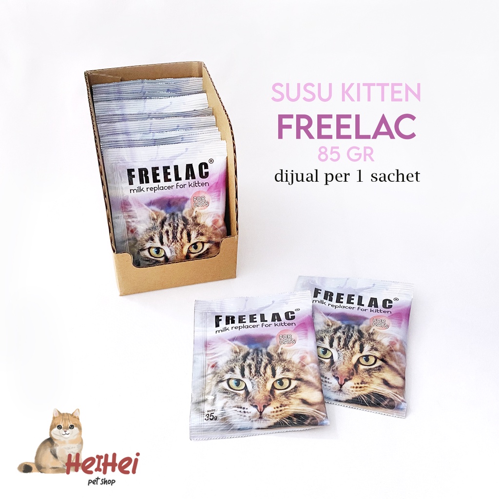 Susu Anak Kucing Freelac - Bayi Kucing/Kitten Milk - Tanpa Laktosa 35g Per Sachet