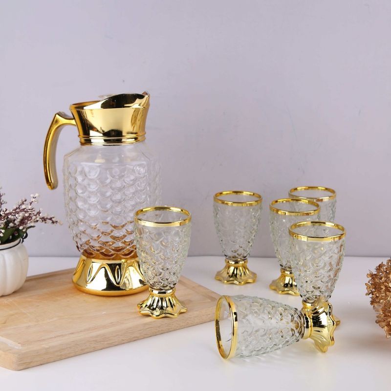 DRINGKING/PITCHER SET GOLD MOTIF A
