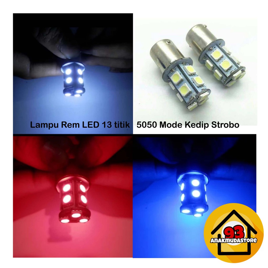 Lr13 Lampu Rem Led 13 Titik Stoplamp Bayonet 5050 Kedip Strobo Variasi Motor Beat Mio Scoopy Shopee Indonesia