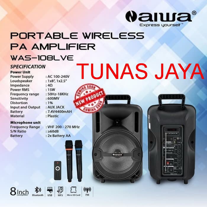 Speaker Portable Meeting Wireless AIWA Was - 108LVE (Original)