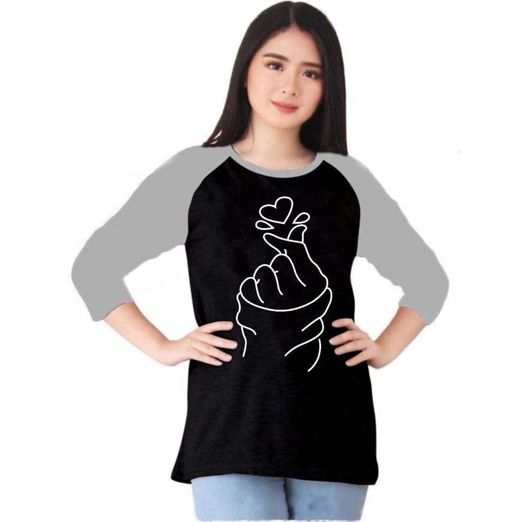 Kaos Atasan Wanita Lengan 3/4 / Kaos raglan Wanita/ Kaos Cewek/ Kaos Oblong/ Baju Kaos Tshirt/ Tshir-4