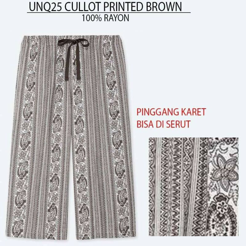 KULOT RAYON PREMIUM UQL MOTIF FLORAL/KULOT RAYON  HIGH WAIST MURAH