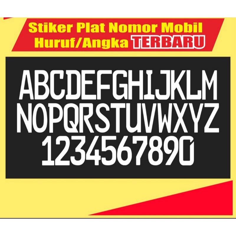 sticker angka cutting sticker angka plat nomor mobil font baru