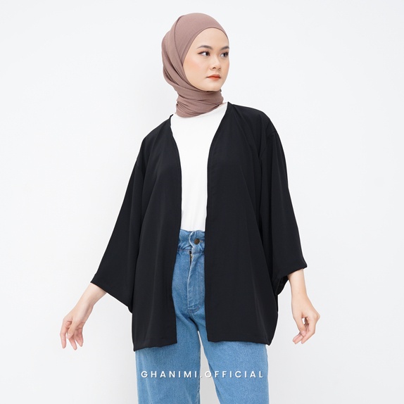 Ghanimi - Wanda Outer / Outer Kimono Polos / Kimono outer / outer kerja / outer casual formal / outer kondangan / kimono timeless / luaran polos / outer batwing tangan 3/4