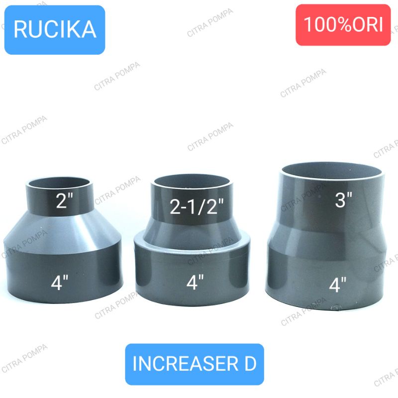 RUCIKA INCREASER 4 X 3" D /  PLOK SOCK 4 X 2.1/2" D /  vlok sock 4 X 2" D pipa pvc