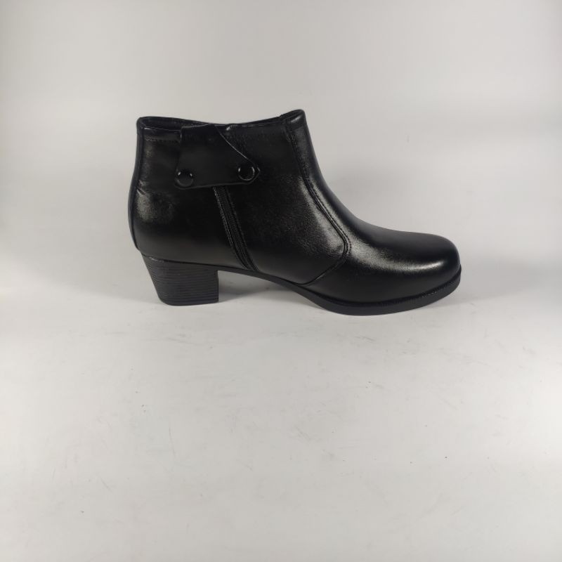 Sepatu pantopel pantofel wanita cewek boot fantofel fantovel paskibra dinas bahan kulit asli terbaru