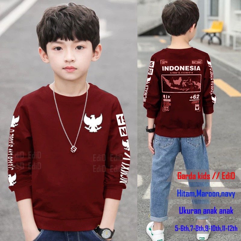 Amspro Baju anak laki-laki Sweater anak kaos anak laki-laki Garuda kids