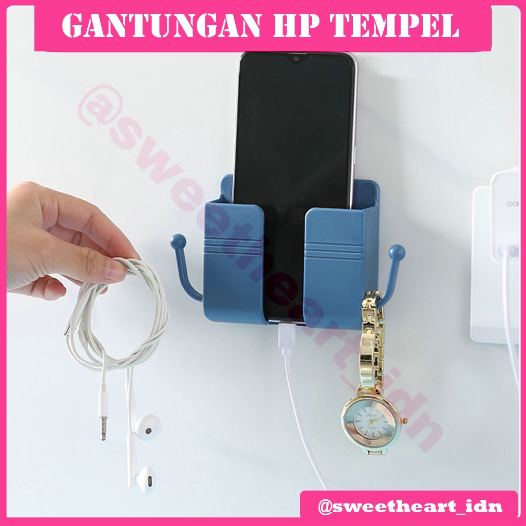 Tempat HP Tempel Dinding Tempat Remote Holder HP Gantungan Kabel