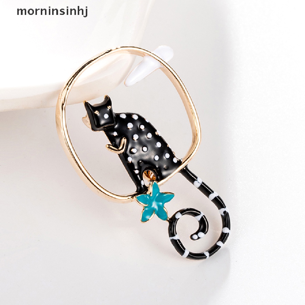 Mornin Bros Pin Enamel Desain Kartun Kucing Untuk Wanita