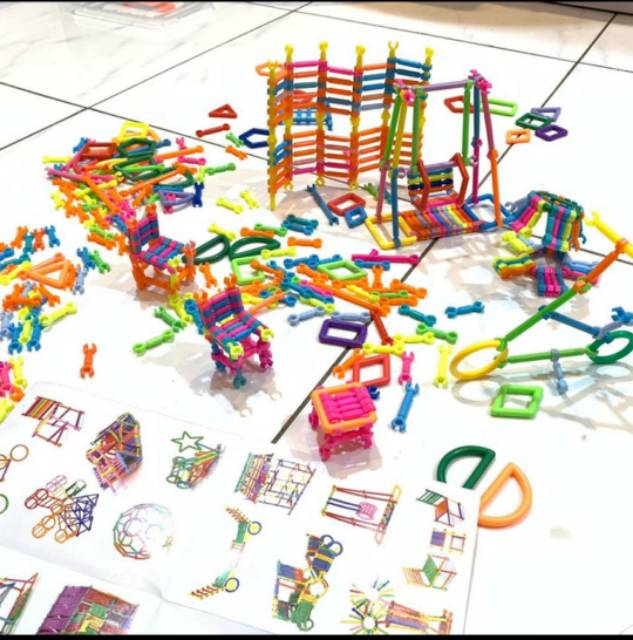 Happy Kids Building Block Isi 400Pcs Lengkap dengan box dan panduan