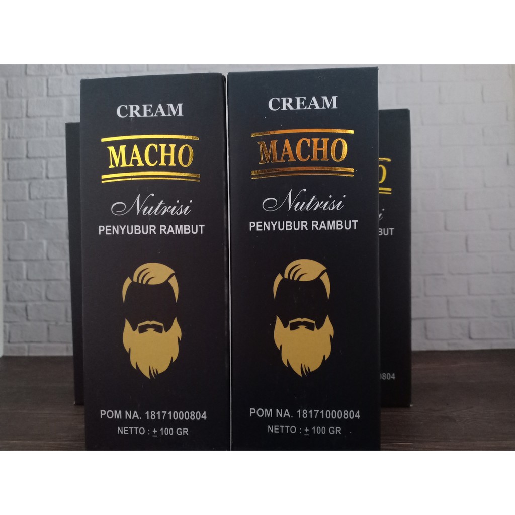 CREAM MACHO Original - Nutrisi Penyubur Rambut Jenggot Mengatasi Kerontokan