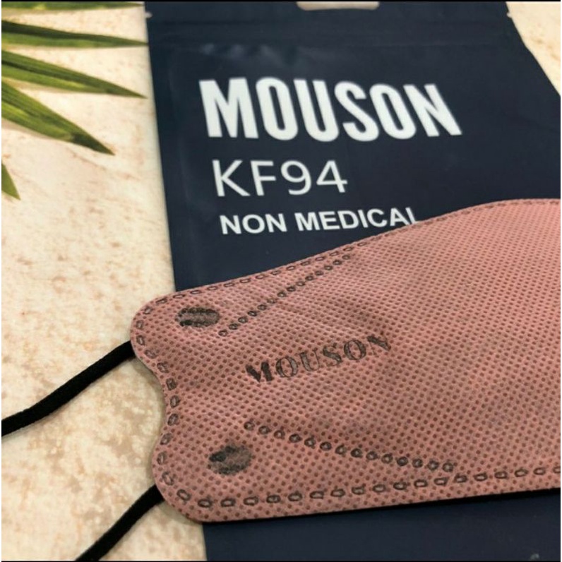 Masker KF94 Emboss Mouson 4 ply earloop - 3D mask 10 pcs white - pink lady