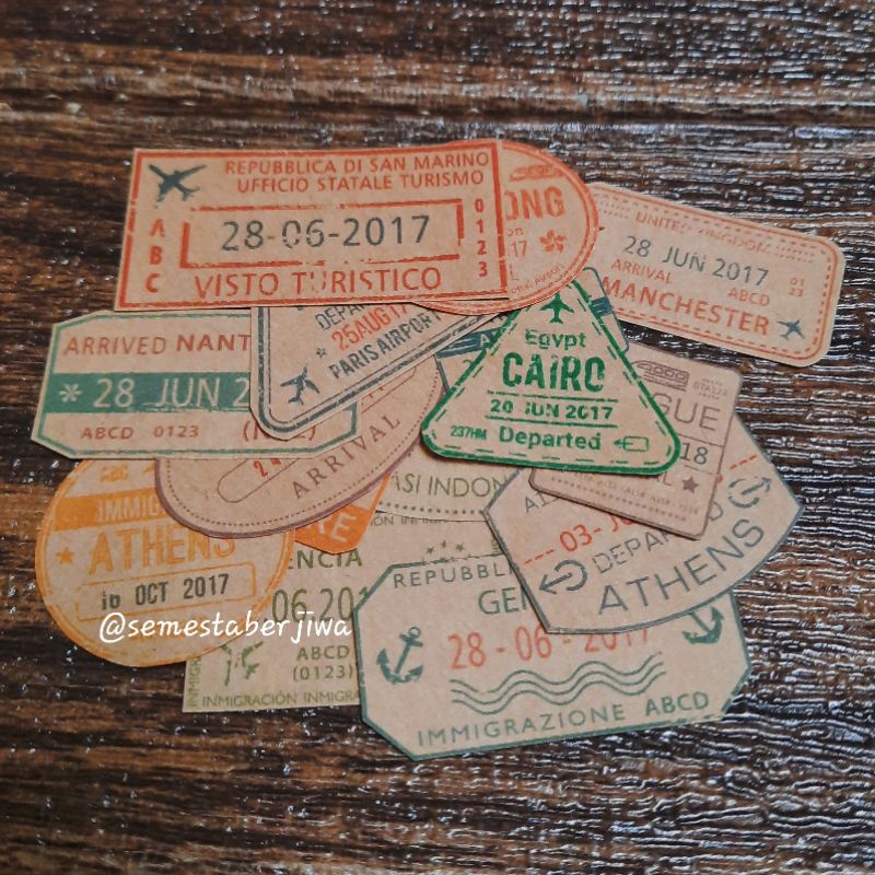 

Sticker Kraft Vintage Travel Series Imigration Stamp