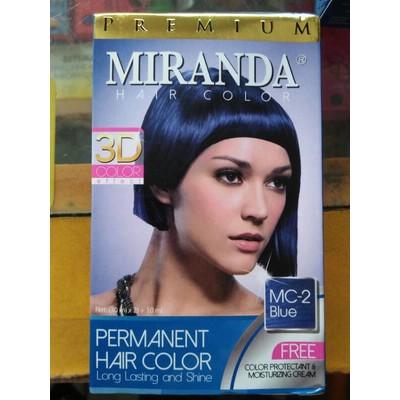 cat pewarna rambut Miranda Hair Color blue biru mc 2 