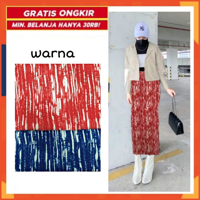 CUCI GUDANG Pencil skirt abstrak rok span formal kutubaru