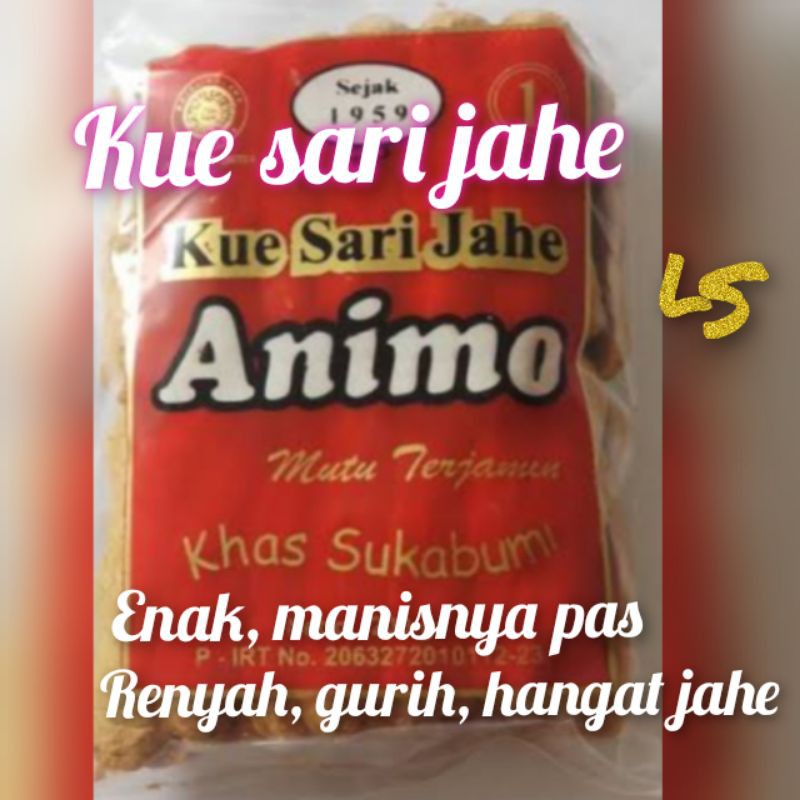 

kue sari jahe animo kemasan plastik kue jahe khas sukabumi