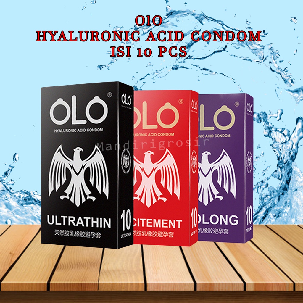 kondom * Olo  * Hyaluronic Acid Condom* Isi 10 pcs