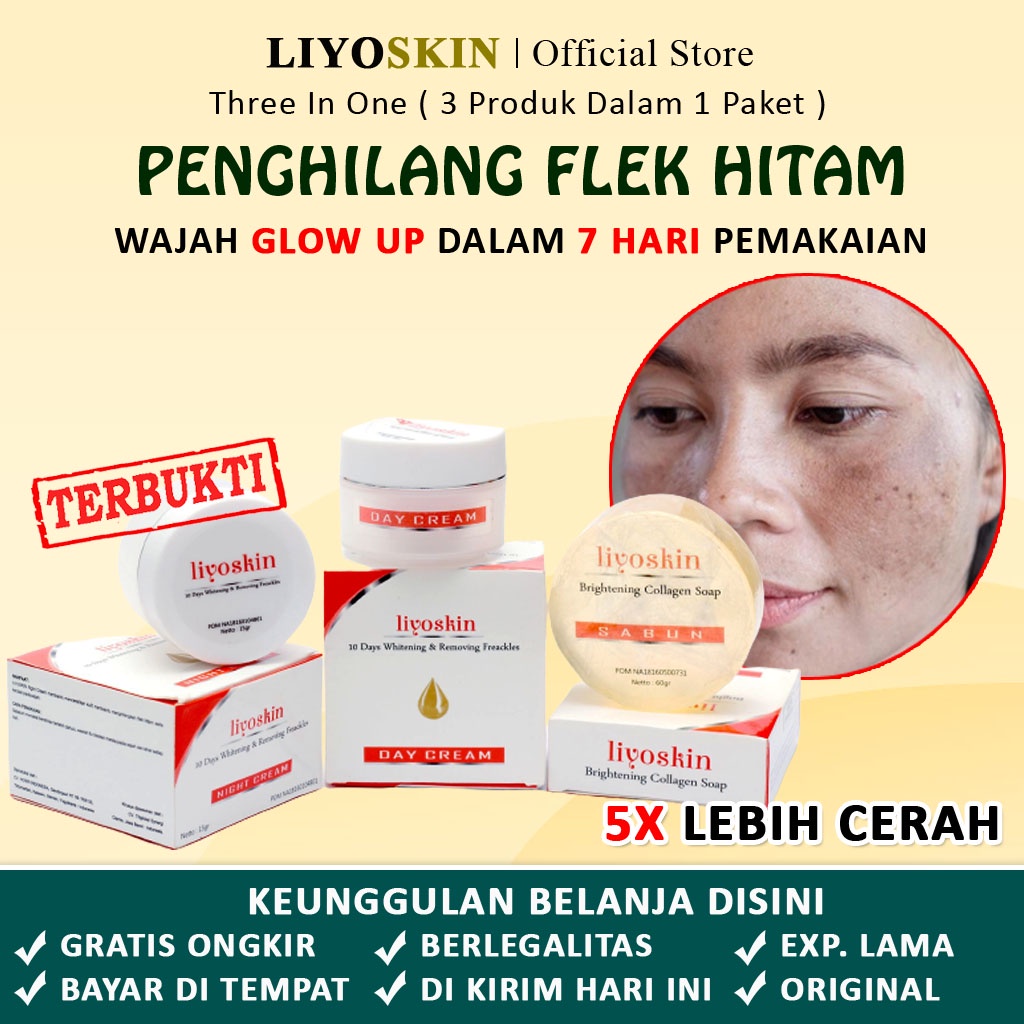 liyoskin original penghilang flek hitam liyoskin paket khusus flek membandel di wajah cream pekatan 