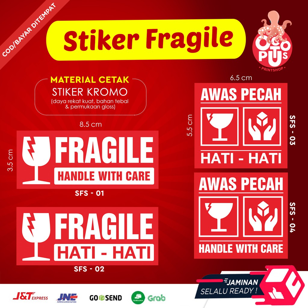 

STIKER FRAGILE PALING MURAH 8.5 x 3.5CM / 6.5 x 5.5CM