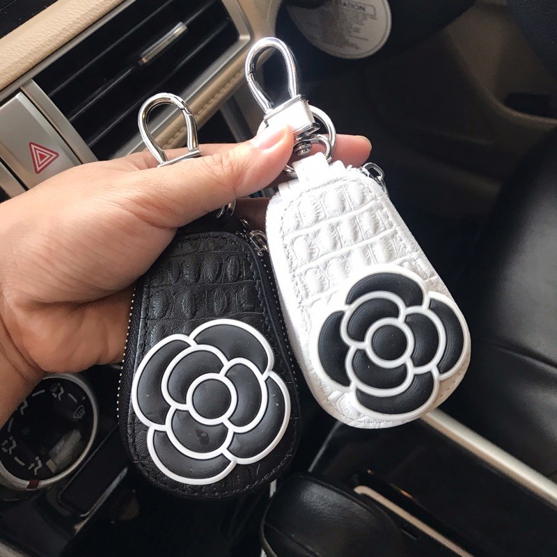 Gantungan Kunci STNK Sarung Dompet Remote Kunci Mobil OVAL Motif Kulit Buaya DAD Bunga Flowers