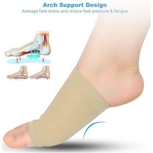 Arch Flat Cushion Insole Terapi Telapak Kaki Datar Kaos Kaki Sakit Kram Flat Silikon Pelindung Kain Sol Kaki Bebek Foot